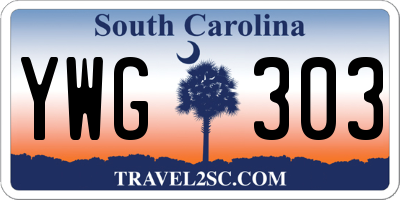 SC license plate YWG303