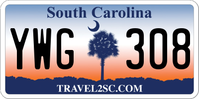 SC license plate YWG308