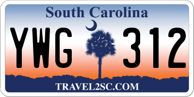 SC license plate YWG312