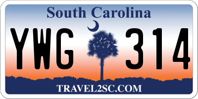 SC license plate YWG314