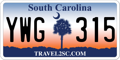 SC license plate YWG315