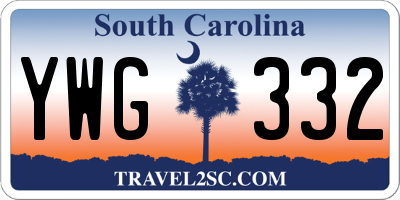 SC license plate YWG332