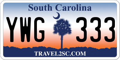 SC license plate YWG333