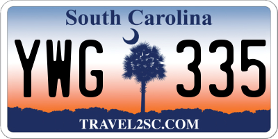SC license plate YWG335
