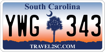 SC license plate YWG343