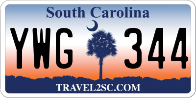 SC license plate YWG344