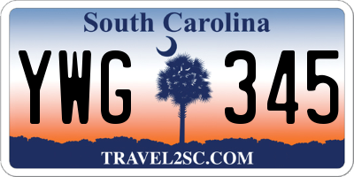 SC license plate YWG345