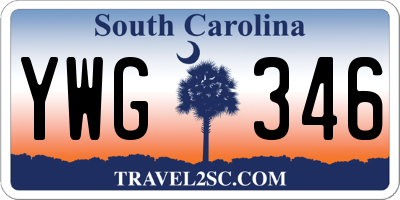 SC license plate YWG346