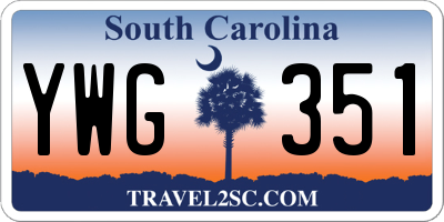 SC license plate YWG351