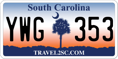 SC license plate YWG353