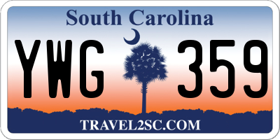 SC license plate YWG359