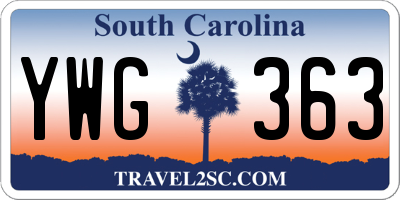 SC license plate YWG363