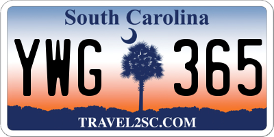 SC license plate YWG365