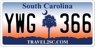 SC license plate YWG366