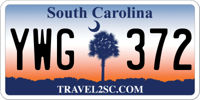 SC license plate YWG372