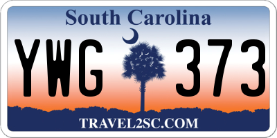 SC license plate YWG373