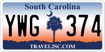 SC license plate YWG374