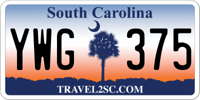 SC license plate YWG375
