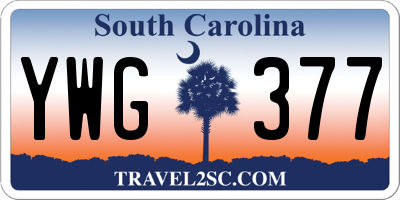 SC license plate YWG377
