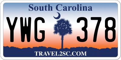 SC license plate YWG378
