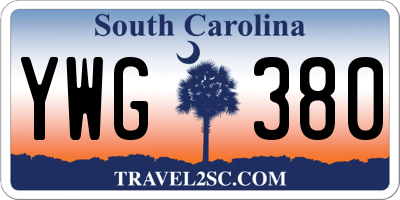 SC license plate YWG380