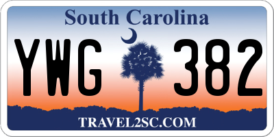 SC license plate YWG382