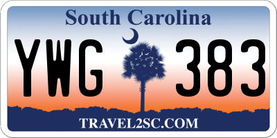 SC license plate YWG383