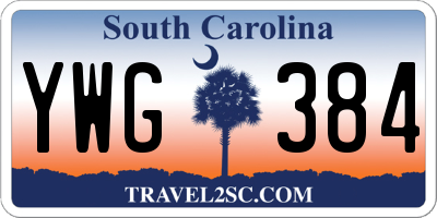 SC license plate YWG384