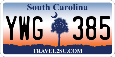 SC license plate YWG385