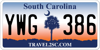 SC license plate YWG386
