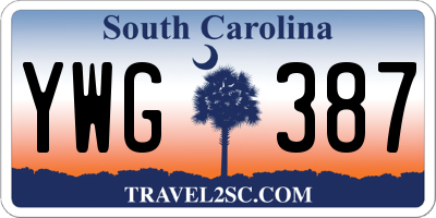 SC license plate YWG387