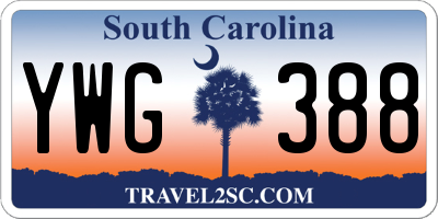 SC license plate YWG388