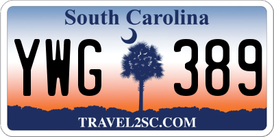 SC license plate YWG389