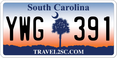 SC license plate YWG391