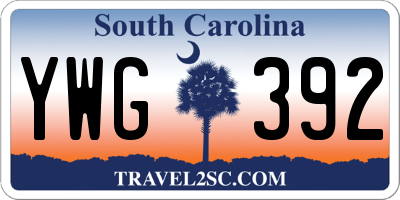 SC license plate YWG392
