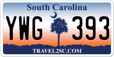 SC license plate YWG393