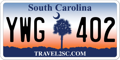 SC license plate YWG402