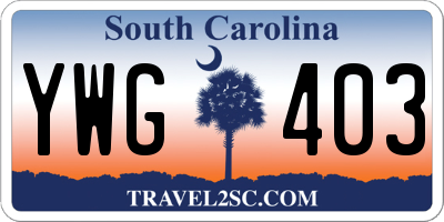 SC license plate YWG403