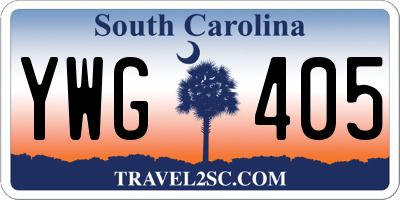 SC license plate YWG405
