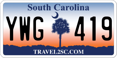 SC license plate YWG419
