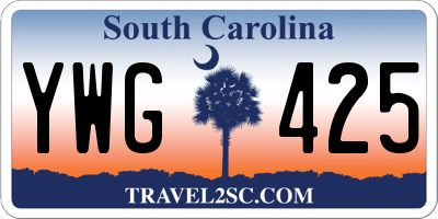 SC license plate YWG425