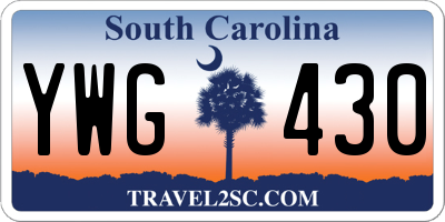 SC license plate YWG430