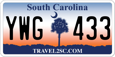SC license plate YWG433