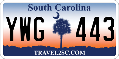 SC license plate YWG443