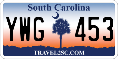 SC license plate YWG453