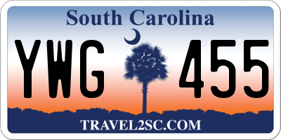 SC license plate YWG455