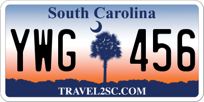 SC license plate YWG456