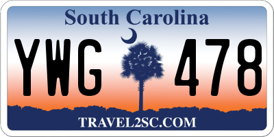 SC license plate YWG478
