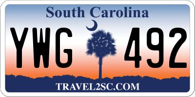 SC license plate YWG492