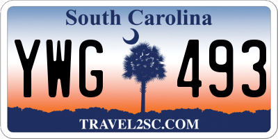 SC license plate YWG493